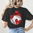 Womens Custom Baseball Mom Number 7 Heart For Mom Mommy Women's T-Shirt Back Print Womens Custom Baseball Mom Number 7 Heart For Mom Mommy Women's T-Shirt Back Print