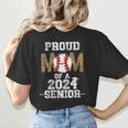 Womens Proud Mom Of a 2024 Senior Class Of 2024 Baseball Mom Women's T-Shirt Back Print Womens Proud Mom Of a 2024 Senior Class Of 2024 Baseball Mom Women's T-Shirt Back Print