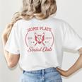 2024 Home Plate Social Club Softball Season Tee Baseball Mom Premium Women's T-Shirt Back Print