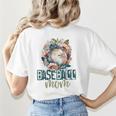 Artsy Baseball Mom Flowers Unique Game Day Ball Distressed Women's T-Shirt Back Print Artsy Baseball Mom Flowers Unique Game Day Ball Distressed Women's T-Shirt Back Print