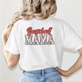 Baseball Mama Retro Groovy Baseball Mom Women Mother's Day Women's T-Shirt Back Print