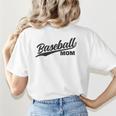 Baseball Mom 1970s Retro Cursive Font Women's T-Shirt Back Print Baseball Mom 1970s Retro Cursive Font Women's T-Shirt Back Print