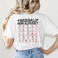 Baseball Mom Alphabet Women's T-Shirt Back Print Baseball Mom Alphabet Women's T-Shirt Back Print