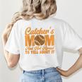 Baseball Mom Catcher's Mom Leopard Softball Mom Women's T-Shirt Back Print Baseball Mom Catcher's Mom Leopard Softball Mom Women's T-Shirt Back Print