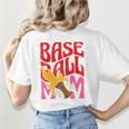 Baseball Mom Game Day Trendy Pink Leopard Mama Premium Women's T-Shirt Back Print
