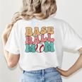 Baseball Mom Groovy Baseball Mom Women's T-Shirt Back Print
