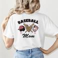 Baseball Mom Leopard Heart Game Day Love Mommy Women's T-Shirt Back Print