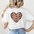 Baseball Mom Leopard Heart Valentine Day Mother Day Women's T-Shirt Back Print