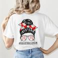 Baseball Mom Leopard Messy Bun Game Day Women's T-Shirt Back Print Baseball Mom Leopard Messy Bun Game Day Women's T-Shirt Back Print