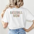 Baseball Mom Leopard Print Baseball Mother's Day Women's T-Shirt Back Print