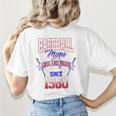 Baseball Mom Loud & Proud Since 1980 Raglan Baseball Tee Women's T-Shirt Back Print Baseball Mom Loud & Proud Since 1980 Raglan Baseball Tee Women's T-Shirt Back Print