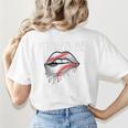 Baseball Mom Pitches Be Crazy Lips Premium Women's T-Shirt Back Print