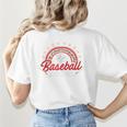 Baseball Mom Rainbow Great Team Mom Premium Women's T-Shirt Back Print