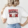 Baseball Mom Sports Red Women's T-Shirt Back Print Baseball Mom Sports Red Women's T-Shirt Back Print