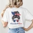 Baseball Mom USA American Flag 4th Of July Women's T-Shirt Back Print