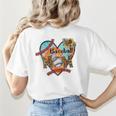 Baseball Mom Valentine Leopard Heart Softball Mother's Day Women's T-Shirt Back Print Baseball Mom Valentine Leopard Heart Softball Mother's Day Women's T-Shirt Back Print