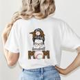 Baseball Mom Women Messy Bun Leopard Mother's Day Women's T-Shirt Back Print