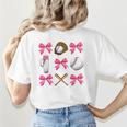 Baseball Nana Era Bows Baseball Mom Women Women's T-Shirt Back Print Baseball Nana Era Bows Baseball Mom Women Women's T-Shirt Back Print