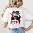 Canadian Baseball Mom Canada Flag Baseball Girl Women's T-Shirt Back Print Canadian Baseball Mom Canada Flag Baseball Girl Women's T-Shirt Back Print