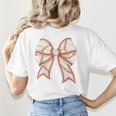 Coquette Bow Baseball Mama Baseball Mom Women Premium Women's T-Shirt Back Print