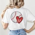 Custom Baseball Mom Number 17 Heart For Mom Mommy Premium Women's T-Shirt Back Print Custom Baseball Mom Number 17 Heart For Mom Mommy Premium Women's T-Shirt Back Print