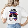 Haitian Baseball Mom Haiti Flag Baseball Girl Women's T-Shirt Back Print