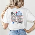 Hey Batter Batter Swing Graphic For Baseball Moms Women's T-Shirt Back Print Hey Batter Batter Swing Graphic For Baseball Moms Women's T-Shirt Back Print