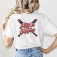 Hits 'n Giggles Baseball Player Women Baseball Mom Mother Women's T-Shirt Back Print Hits 'n Giggles Baseball Player Women Baseball Mom Mother Women's T-Shirt Back Print