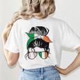 Ireland Baseball Mom Messy Bun Irish Baseball Girl Women's T-Shirt Back Print Ireland Baseball Mom Messy Bun Irish Baseball Girl Women's T-Shirt Back Print