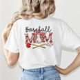 Leopard Baseball Mom Game Day Vibes Mother's Day Women's T-Shirt Back Print