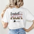 Leopard Baseball Mom Mama Mommy Sport Women's T-Shirt Back Print Leopard Baseball Mom Mama Mommy Sport Women's T-Shirt Back Print