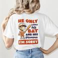 Loves Bat And His Momma Baseball Mom Women's T-Shirt Back Print Loves Bat And His Momma Baseball Mom Women's T-Shirt Back Print