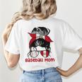 Peru Baseball Mom Messy Bun Women's T-Shirt Back Print Peru Baseball Mom Messy Bun Women's T-Shirt Back Print