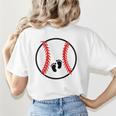 Pregnant Baseball Mom Pregnancy Announcement Baby Feet Belly Women's T-Shirt Back Print