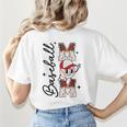 Retro Baseball Mom Mama Baseball Life Softball Life Game Day Women's T-Shirt Back Print