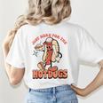 Retro Just Here For The Hotdogs Baseball Mom Sport Lover Women's T-Shirt Back Print Retro Just Here For The Hotdogs Baseball Mom Sport Lover Women's T-Shirt Back Print