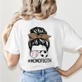 Soccer Baseball Mom Of Both Messy Bun Leopard Mother's Day Women's T-Shirt Back Print