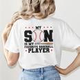 My Son Is My Favorite Baseball Player Baseball Mom Women's T-Shirt Back Print