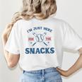Spring 2024 Season Cute Baseball Mom Here For The Snacks Women's T-Shirt Back Print
