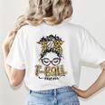 T Ball Mom Messy Bun Leopard Baseball Mom Leopard Women's T-Shirt Back Print T Ball Mom Messy Bun Leopard Baseball Mom Leopard Women's T-Shirt Back Print