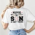Warning Will Yell Loudly My Son Baseball Mom Women's T-Shirt Back Print Warning Will Yell Loudly My Son Baseball Mom Women's T-Shirt Back Print