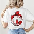 Womens Custom Baseball Mom Number 12 Heart For Mom Mommy Premium Women's T-Shirt Back Print