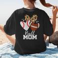Ball Mom Football Baseball Mom Heart Women's T-Shirt Back Print