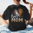 Ball Mom Heart Basketball Baseball Mom Women's T-Shirt Back Print Ball Mom Heart Basketball Baseball Mom Women's T-Shirt Back Print