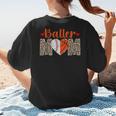 Baller Mom Leopard Basketball Baseball Mom Women's T-Shirt Back Print Baller Mom Leopard Basketball Baseball Mom Women's T-Shirt Back Print