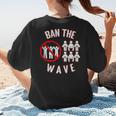Baseball Ban The Wave Baseball Mom Player Coach Fan Women's T-Shirt Back Print