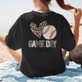 Baseball Game Day Vibes Baseball Mom Mama Leopard Cute Women's T-Shirt Back Print Baseball Game Day Vibes Baseball Mom Mama Leopard Cute Women's T-Shirt Back Print