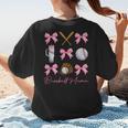 Baseball Mama Era Bows Baseball Mom Women Women's T-Shirt Back Print