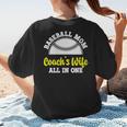 Baseball Mom Coach's Wife All In One Sports Player Coach Women's T-Shirt Back Print Baseball Mom Coach's Wife All In One Sports Player Coach Women's T-Shirt Back Print
