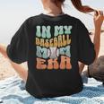 In My Baseball Mom Era Retro Groovy Style Sports Mama Women's T-Shirt Back Print